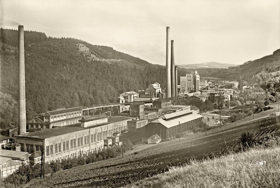 Větřní paper mill in 1929